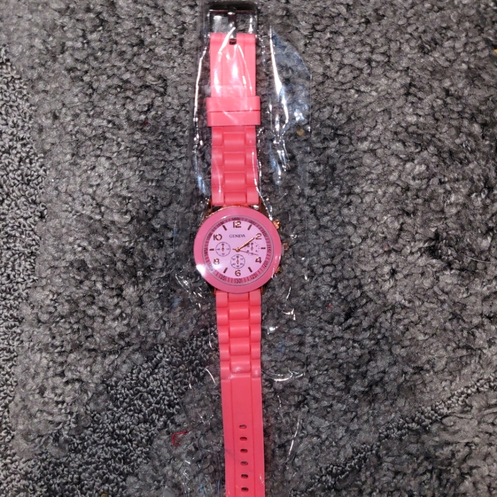 Beautiful Rich Coral and Rose Gold Geneva watch